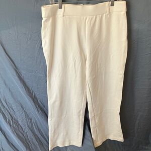 Haver & Blair: Cream Stretch Pull On Straight Leg- L